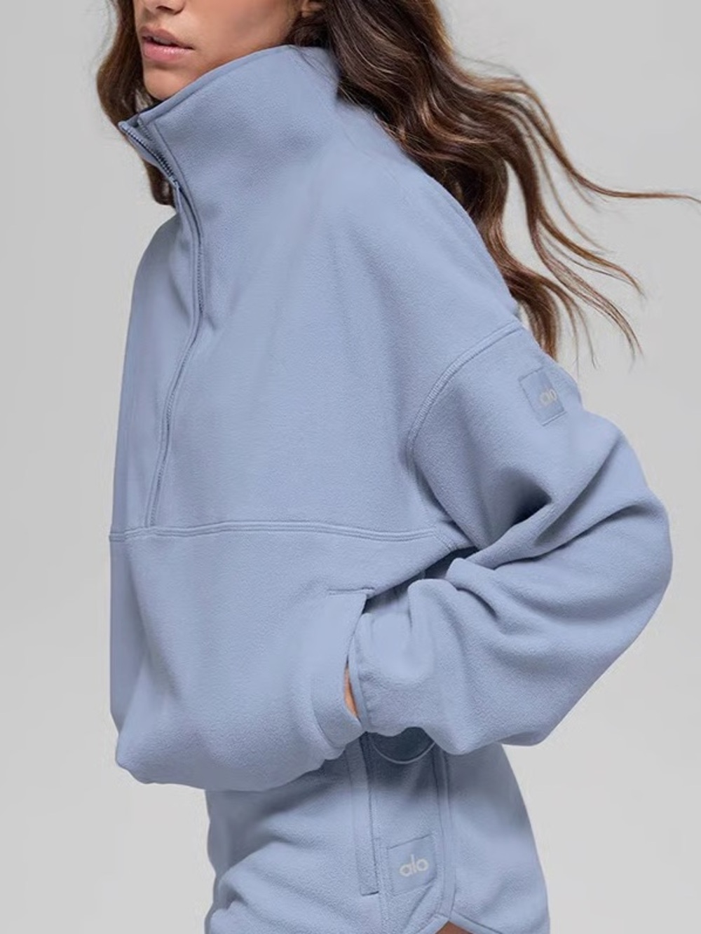 Alo Yoga Polar Fleece Retreat Coverup, Winter Frost